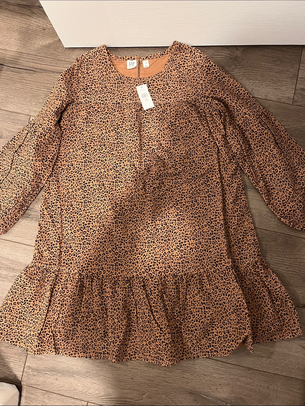 GAP Girls' Leopard Print Dress in Tan and Black